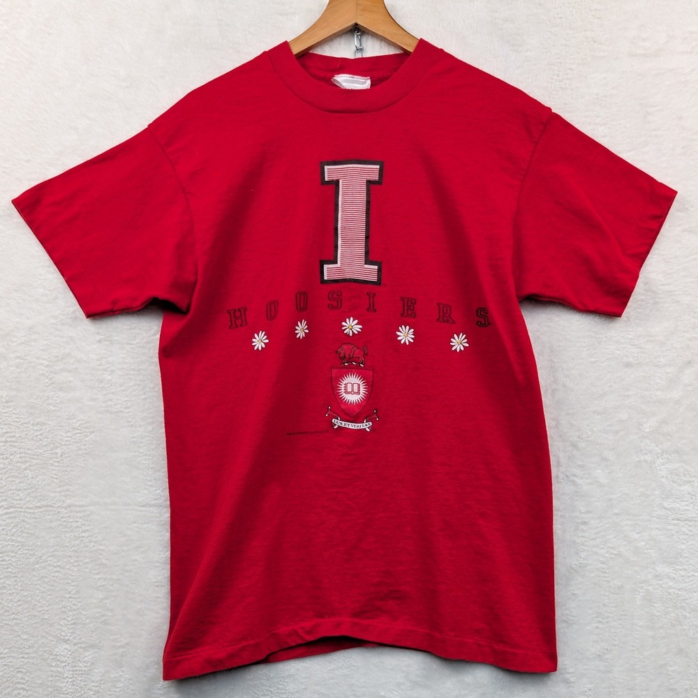 VTG Indiana Hoosiers Signet Sportswear T-Shirt Men M Red NCAA Single Stitch 90s